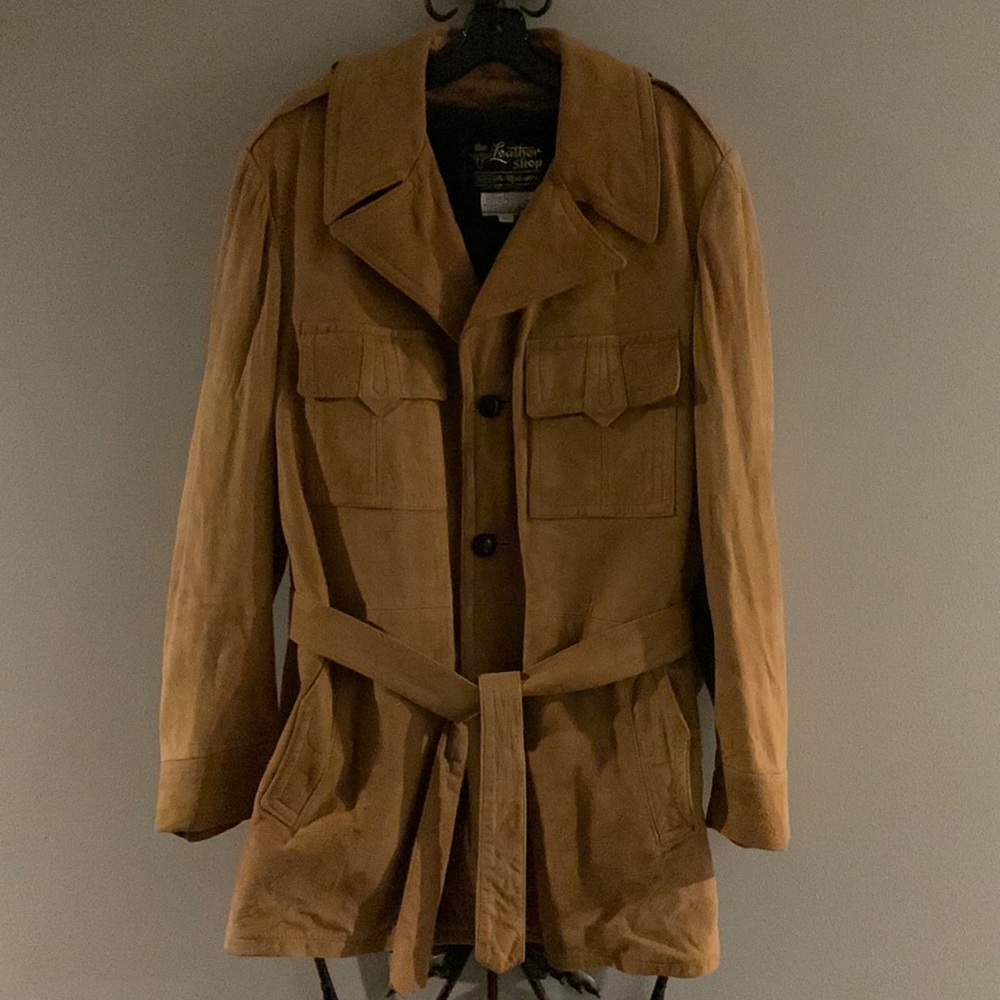 The Leather Shop leather coat with removable warm lining.